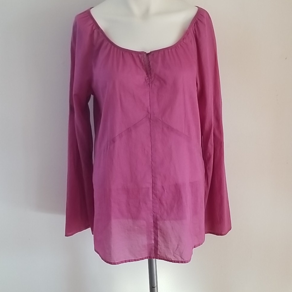 Talbot Raspberry Semi Sheer Cotton Top Tunic - Picture 4 of 8
